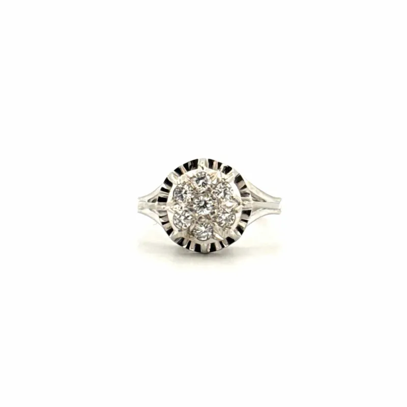 Bague Pavée or blanc et diamant sold by 58 Facettes