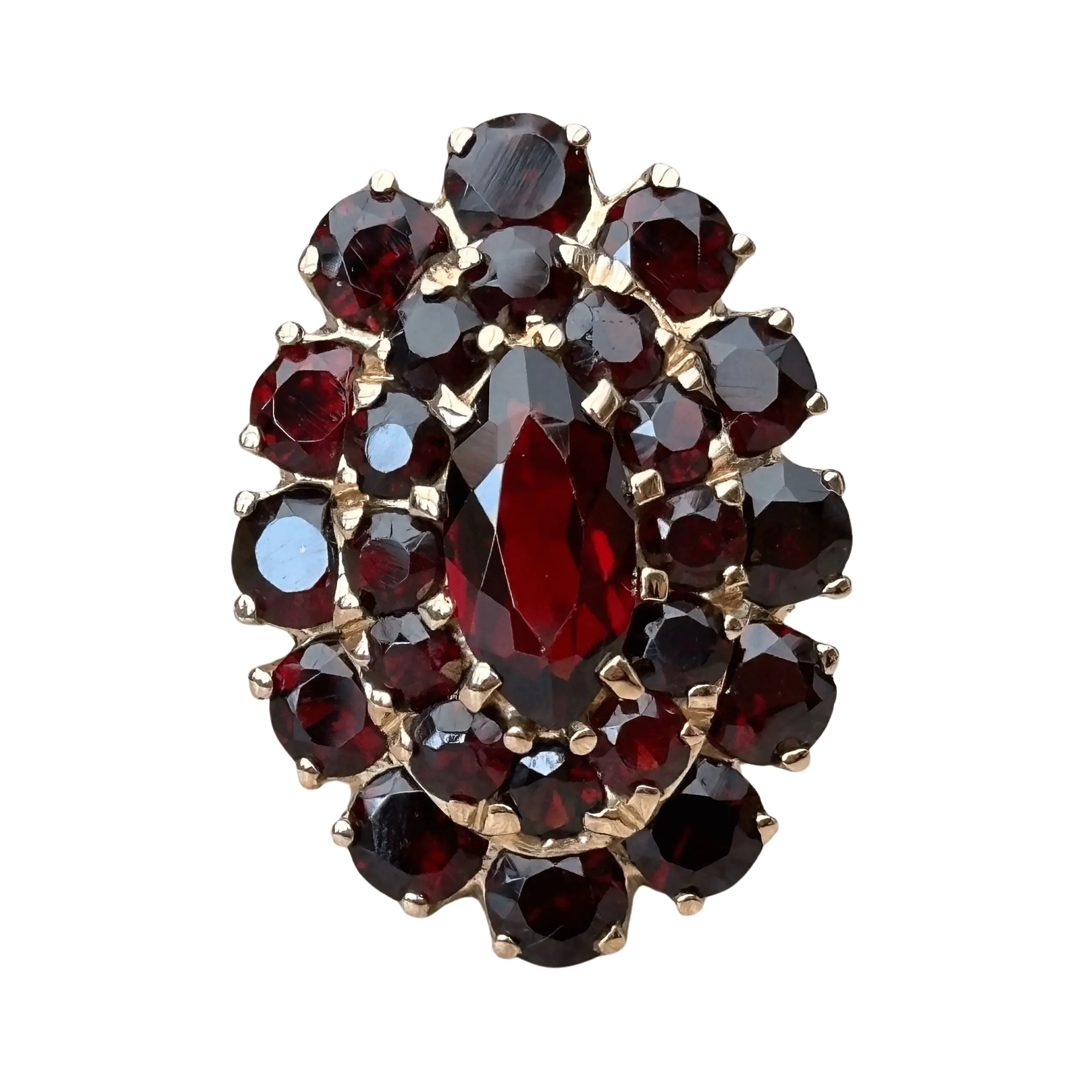 Bague marquise or rose grenat sold by 58 Facettes