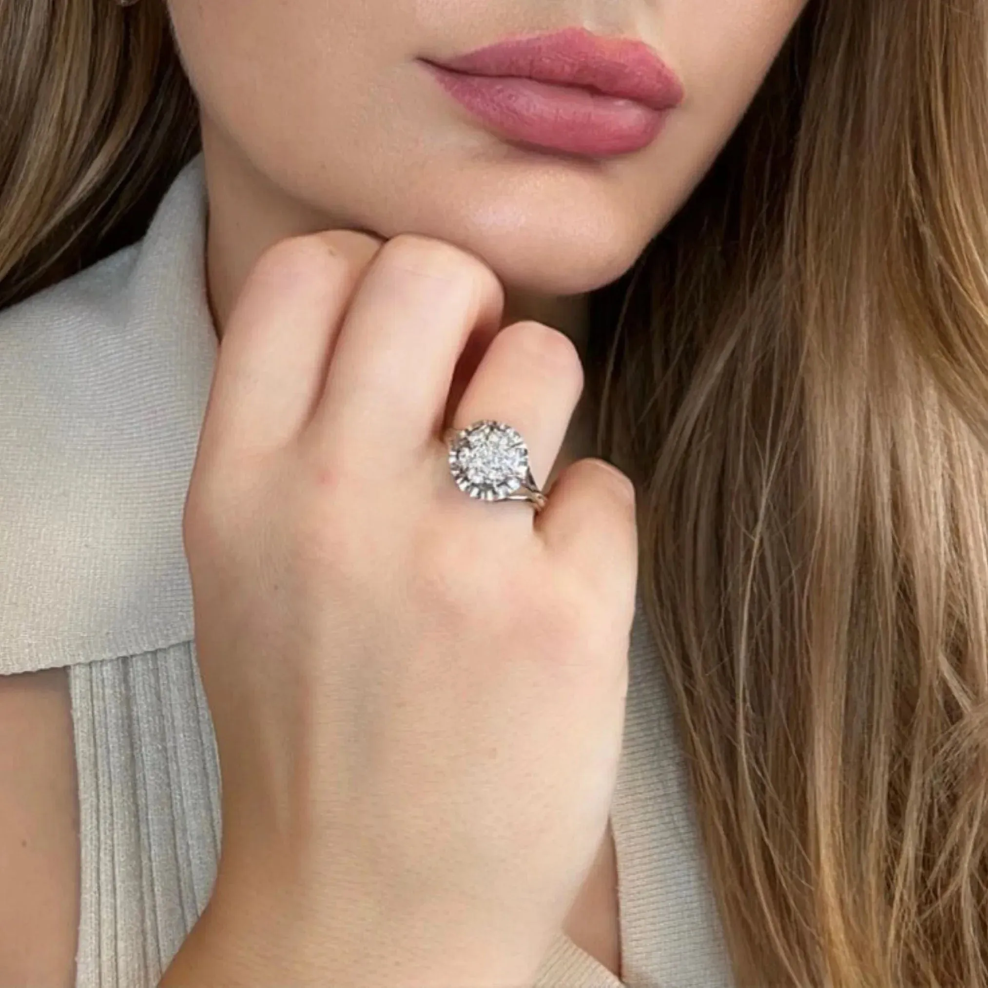 Bague Pavée or blanc et diamant sold by 58 Facettes product image thumbnail 2