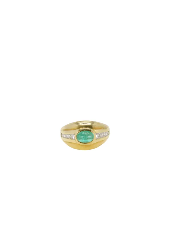 Bague Or jaune Emeraude Diamants sold by 58 Facettes