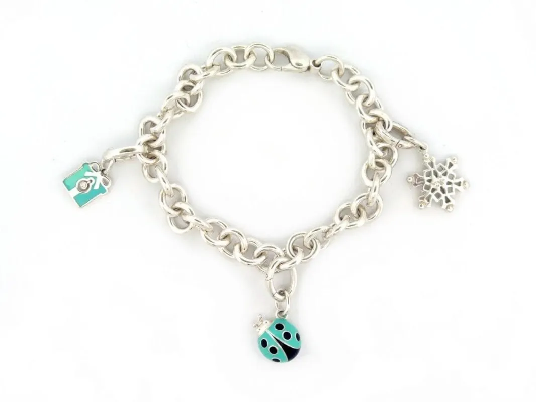 bracelet TIFFANY & CO chaine a breloques charms argent sold by 58 Facettes