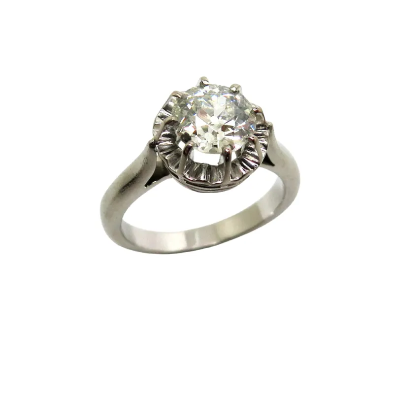 solitaire or blanc diamant 1,58 carat made by 58 Facettes