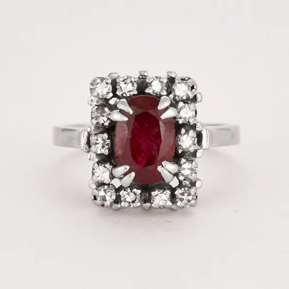 Bague en platine, or gris et rubis, diamants sold by 58 Facettes product image thumbnail 2