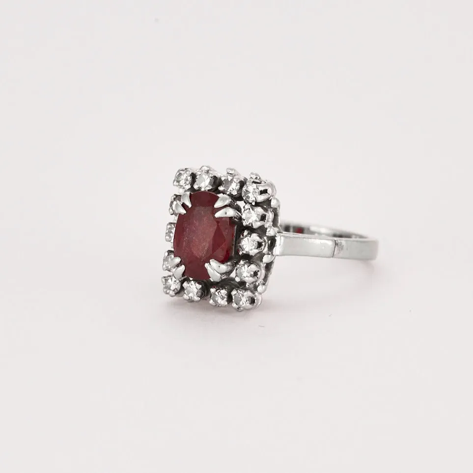 Bague en platine, or gris et rubis, diamants sold by 58 Facettes product image thumbnail 4