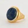 Bague Chevalière Saphir gravé sold by 58 Facettes