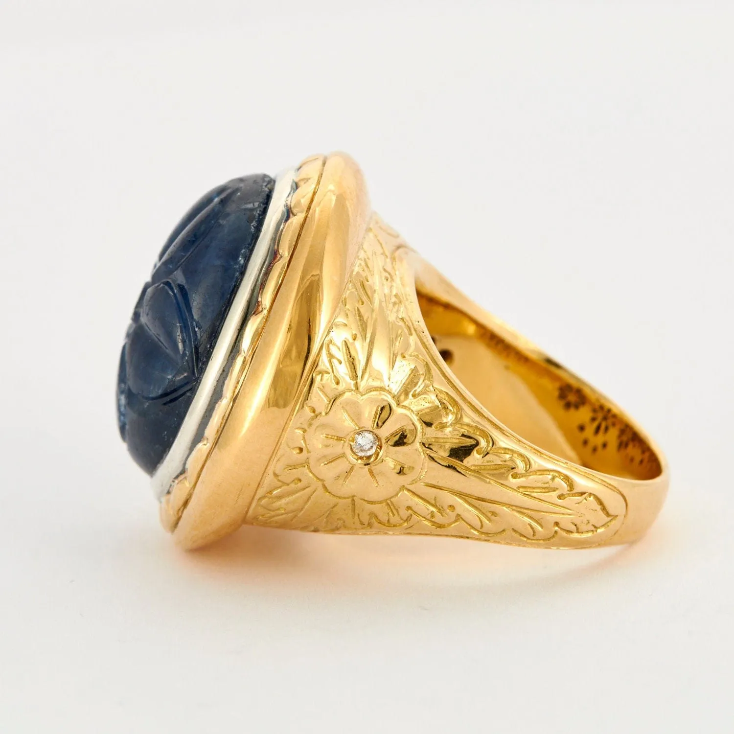 Bague Chevalière Saphir gravé sold by 58 Facettes product image thumbnail 4