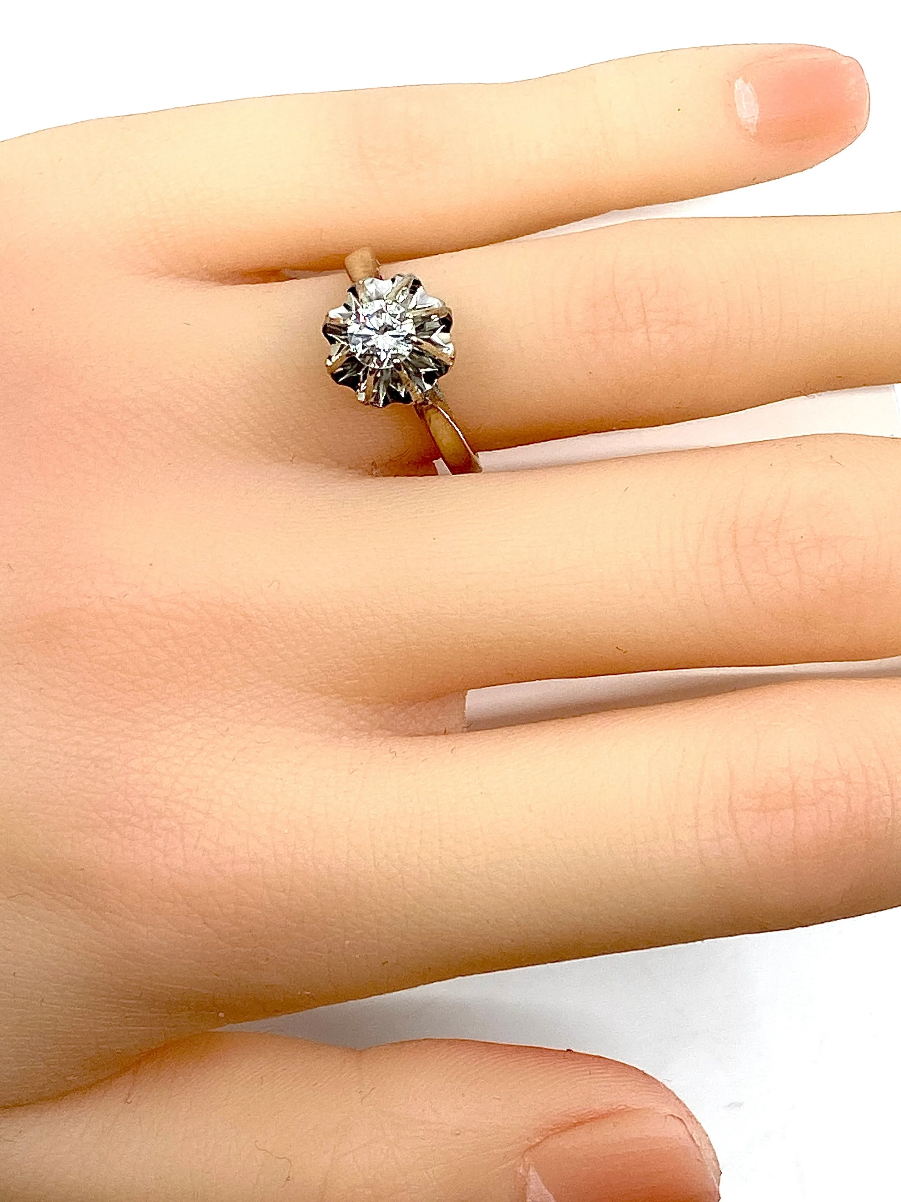 Bague solitaire or blanc diamant 0.40ct sold by 58 Facettes product image thumbnail 2