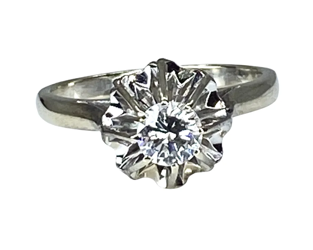 Bague solitaire or blanc diamant 0.40ct sold by 58 Facettes