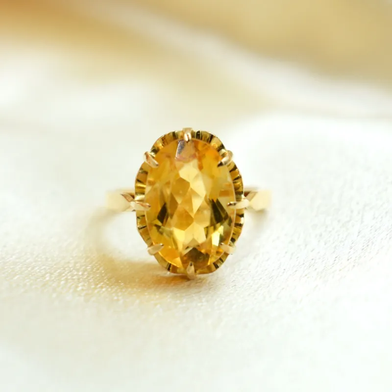 Bague or jaune et citrine sold by 58 Facettes