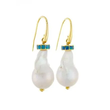 Boucles d'Oreilles Perles Baroques Opales Or Jaune sold by 58 Facettes product image thumbnail 3