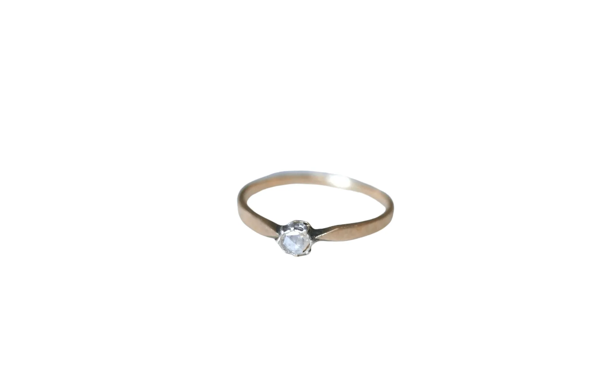 Solitaire diamant sur or rose et argent sold by 58 Facettes