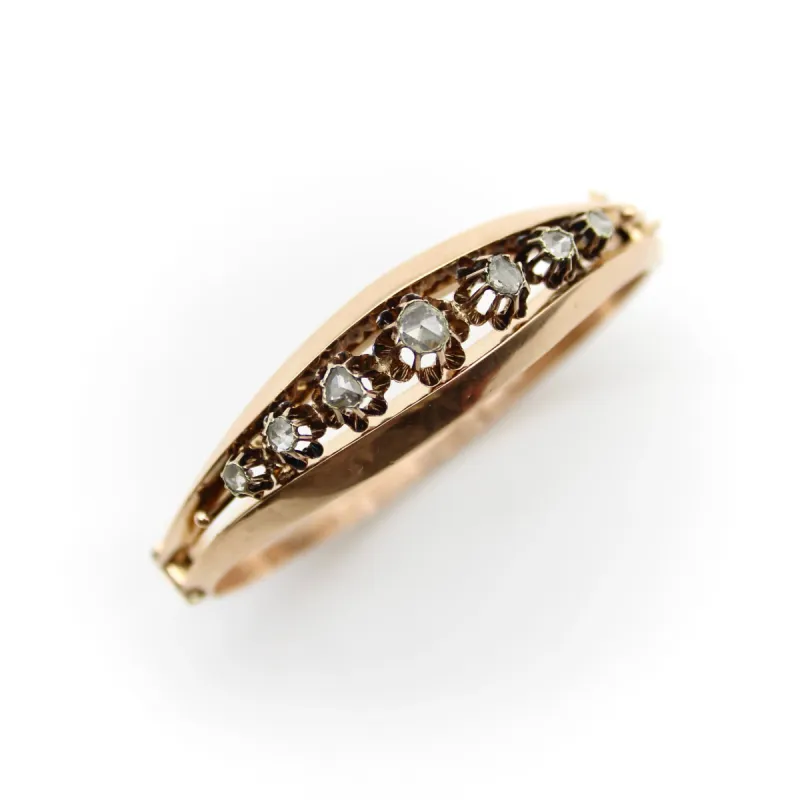 Bracelet en or rose et diamants taille rose sold by 58 Facettes