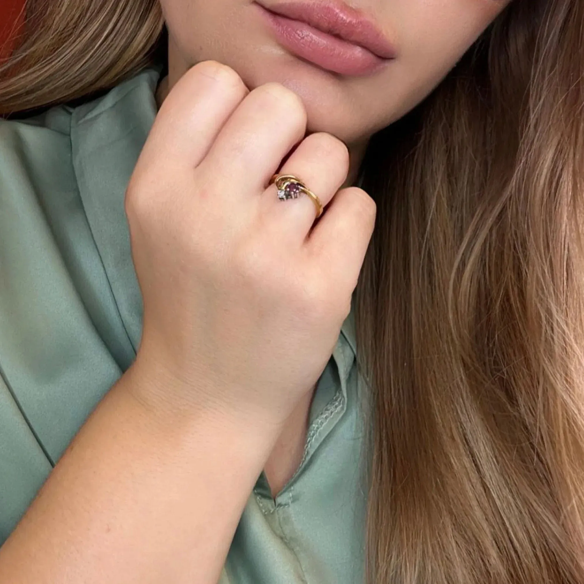 Bague Or Jaune Rubis Diamants sold by 58 Facettes product image thumbnail 2