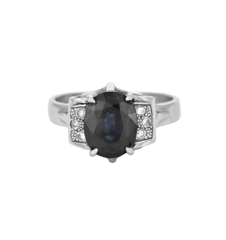 Bague platine saphir et diamants sold by 58 Facettes