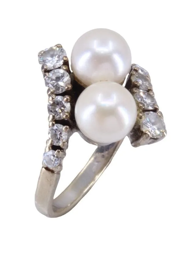 BAGUE TOI ET MOI PERLES ET DIAMANTS sold by 58 Facettes product image thumbnail 4