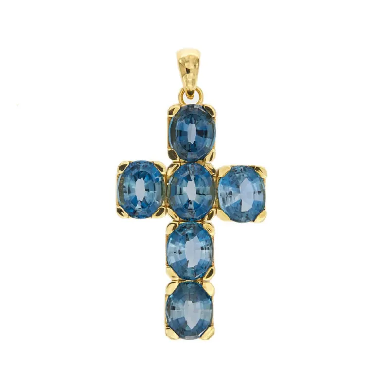 Pendentif croix avec topaze sold by 58 Facettes