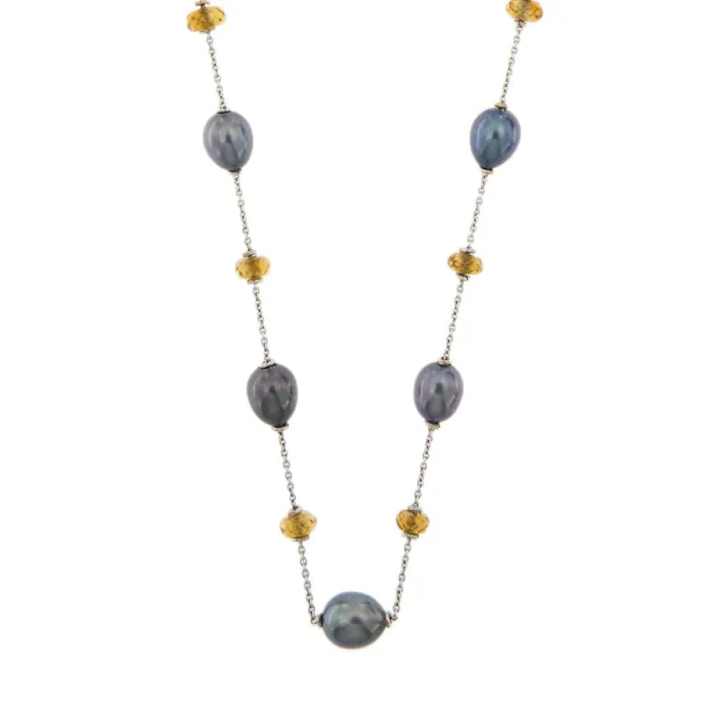 Collier avec perles et quartz citrine sold by 58 Facettes