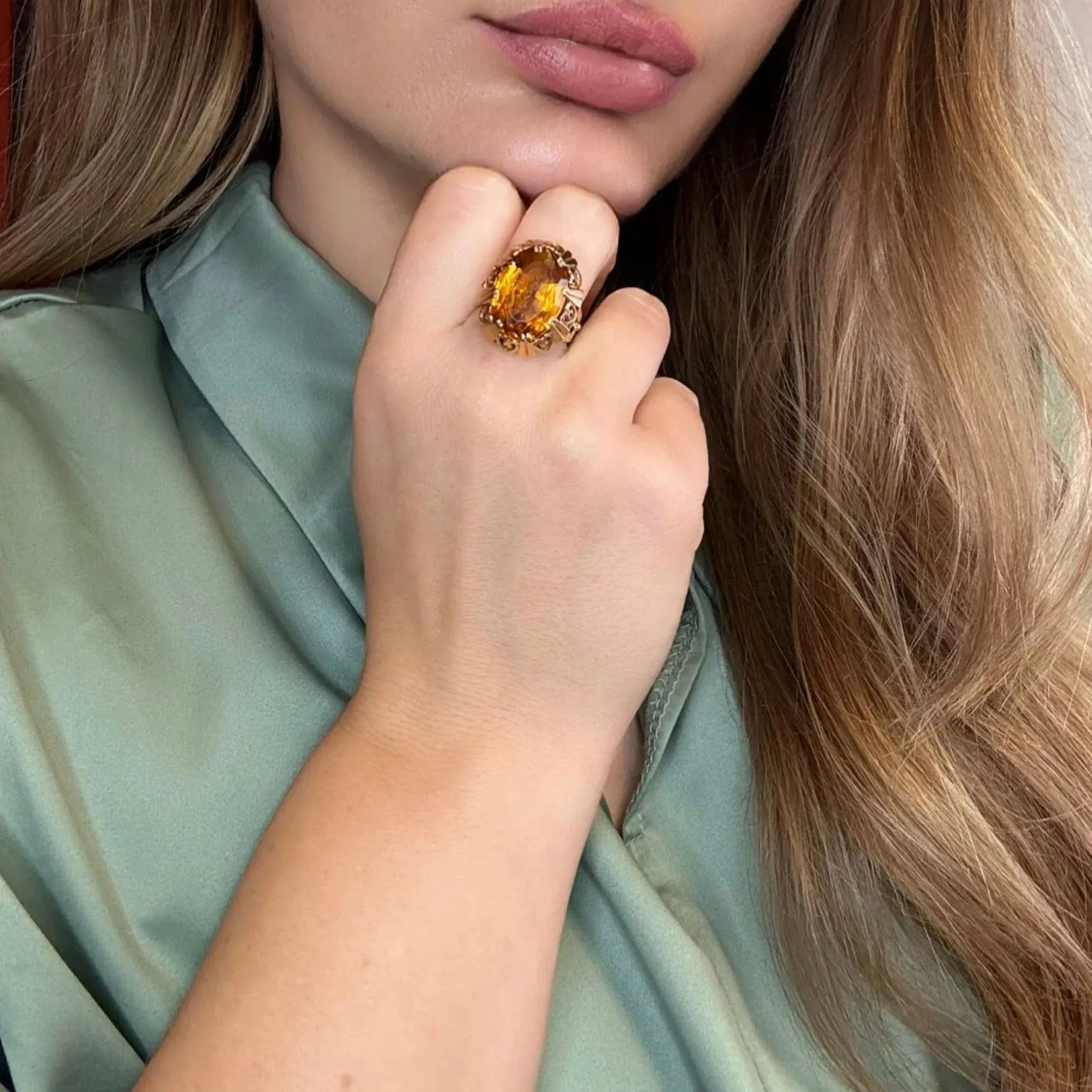 Bague Cocktail Or Jaune 18k & Saphir sold by 58 Facettes product image thumbnail 5