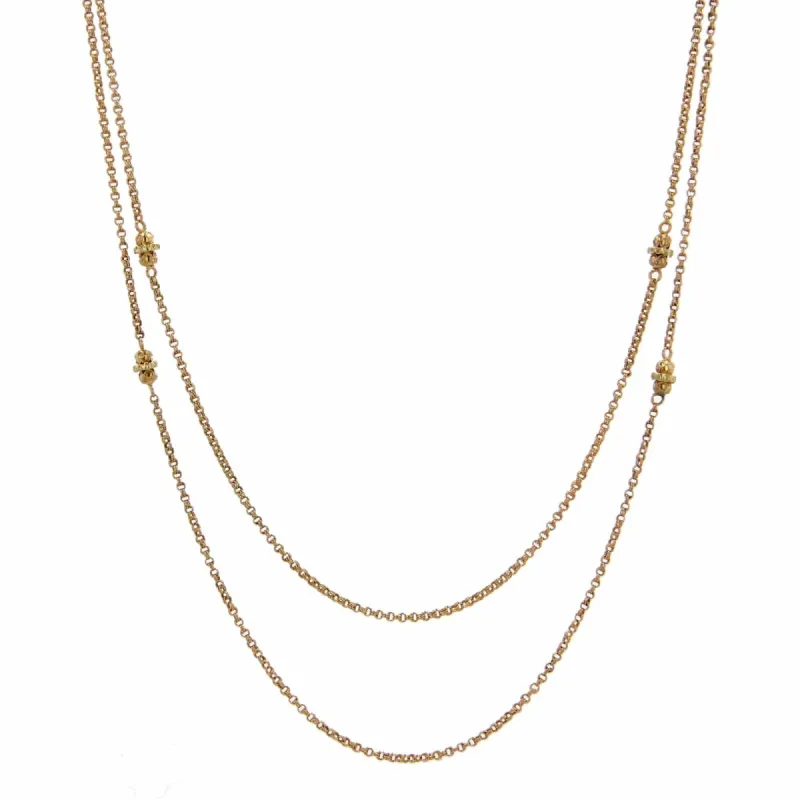 Longue chaine sautoir ancienne en or jaune sold by 58 Facettes