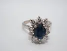 Bague marguerite saphir diamants or blanc sold by 58 Facettes