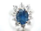 Bague marguerite saphir diamants or blanc sold by 58 Facettes