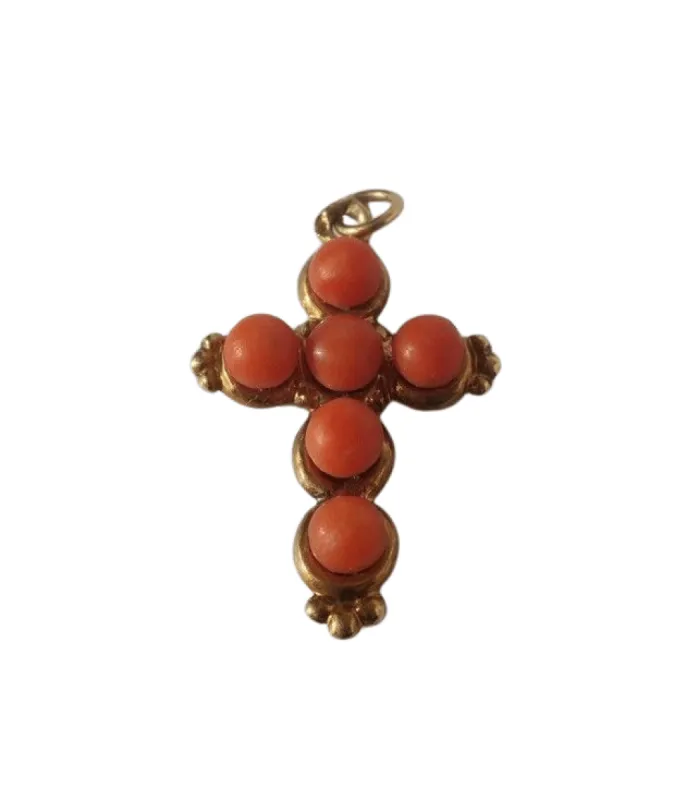 Pendentif croix régional XIXe corail sold by 58 Facettes