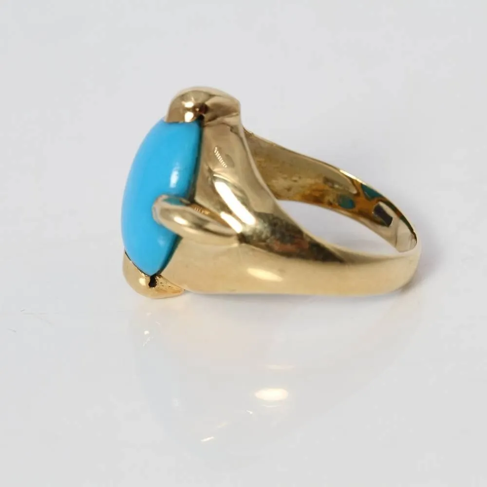 bague en or avec turquoise sold by 58 Facettes product image thumbnail 2
