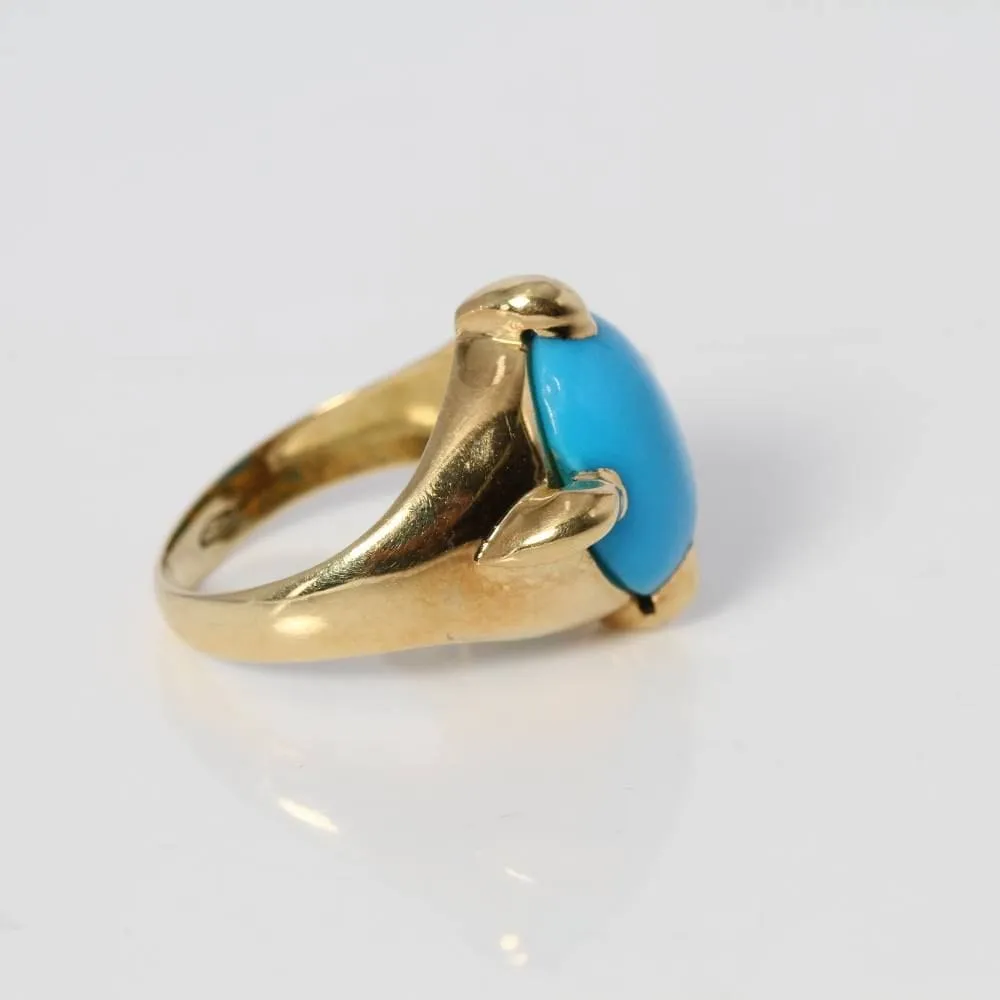 bague en or avec turquoise sold by 58 Facettes product image thumbnail 3
