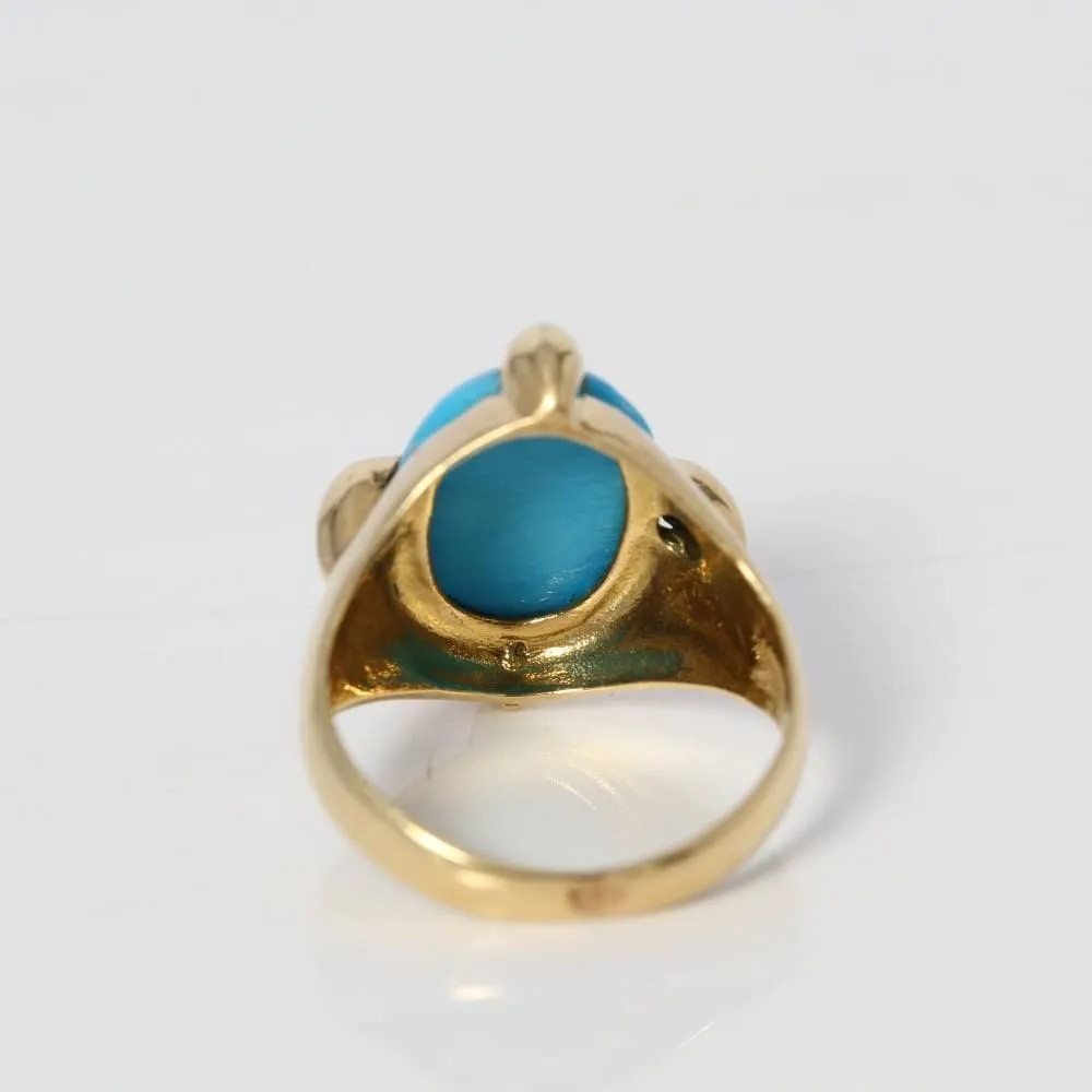 bague en or avec turquoise sold by 58 Facettes product image thumbnail 4