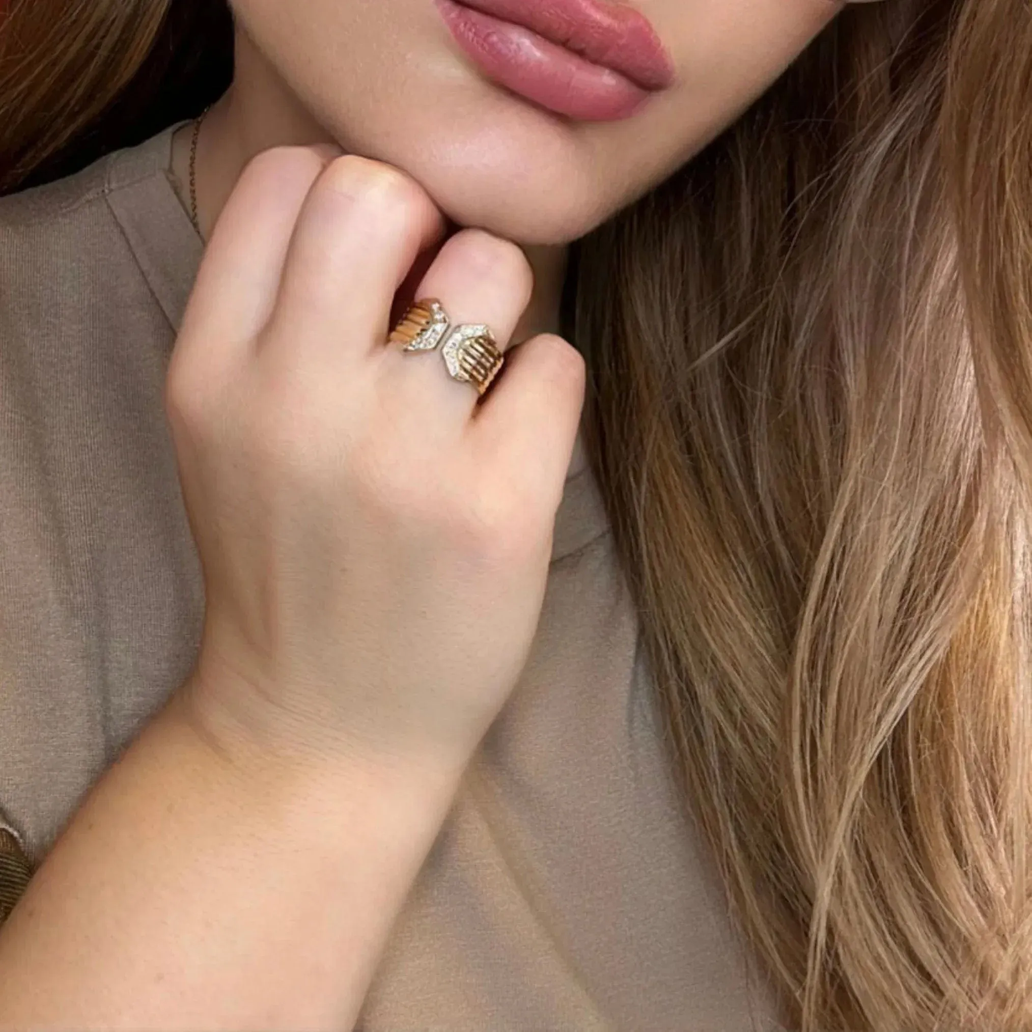 Bague Bandeau or jaune et diamants sold by 58 Facettes product image thumbnail 2