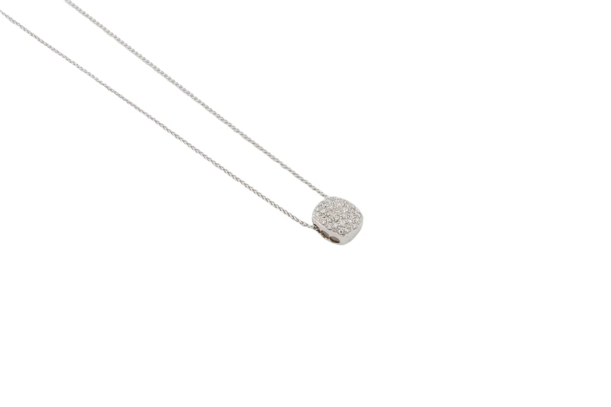 Collier en or blanc avec pendentif pavé de diamants sold by 58 Facettes