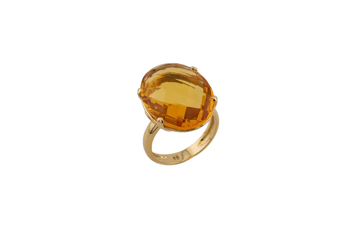 Bague en or jaune 18 ct avec topaze sold by 58 Facettes