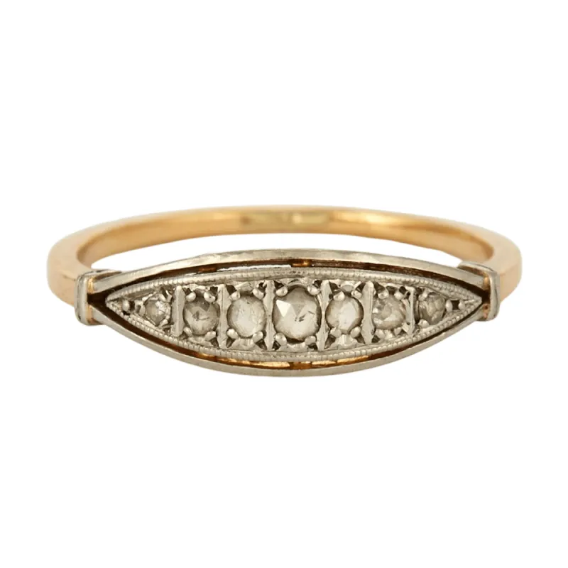 Bague or jaune et gris, diamants sold by 58 Facettes