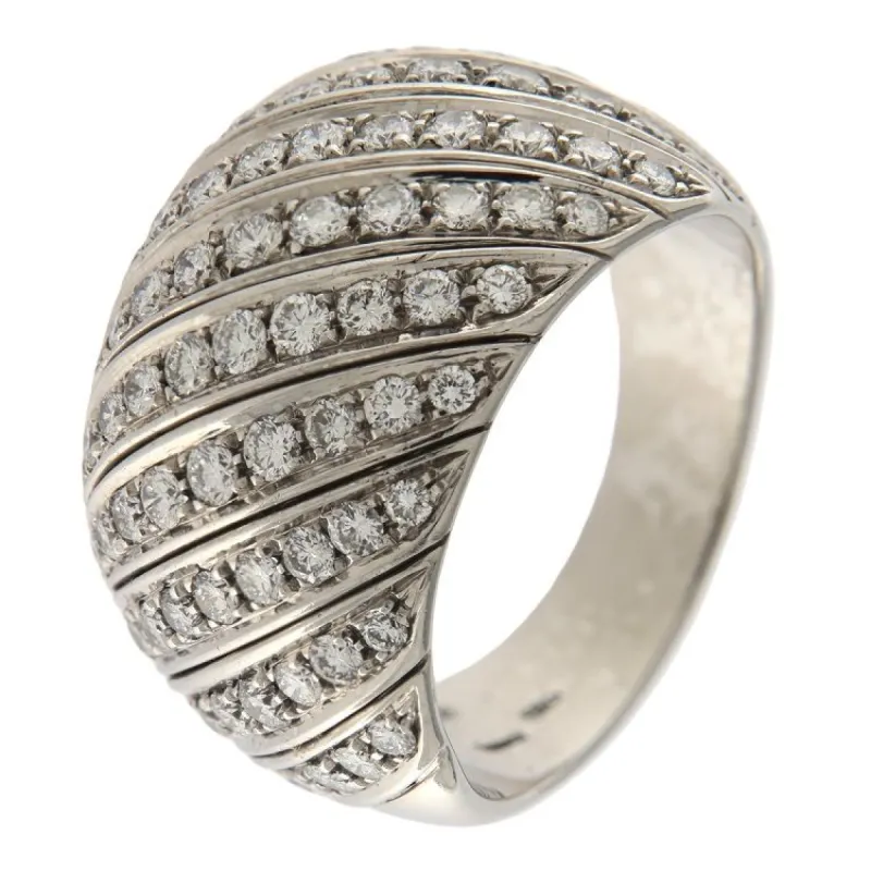 Bague bandeau en or blanc et diamants sold by 58 Facettes
