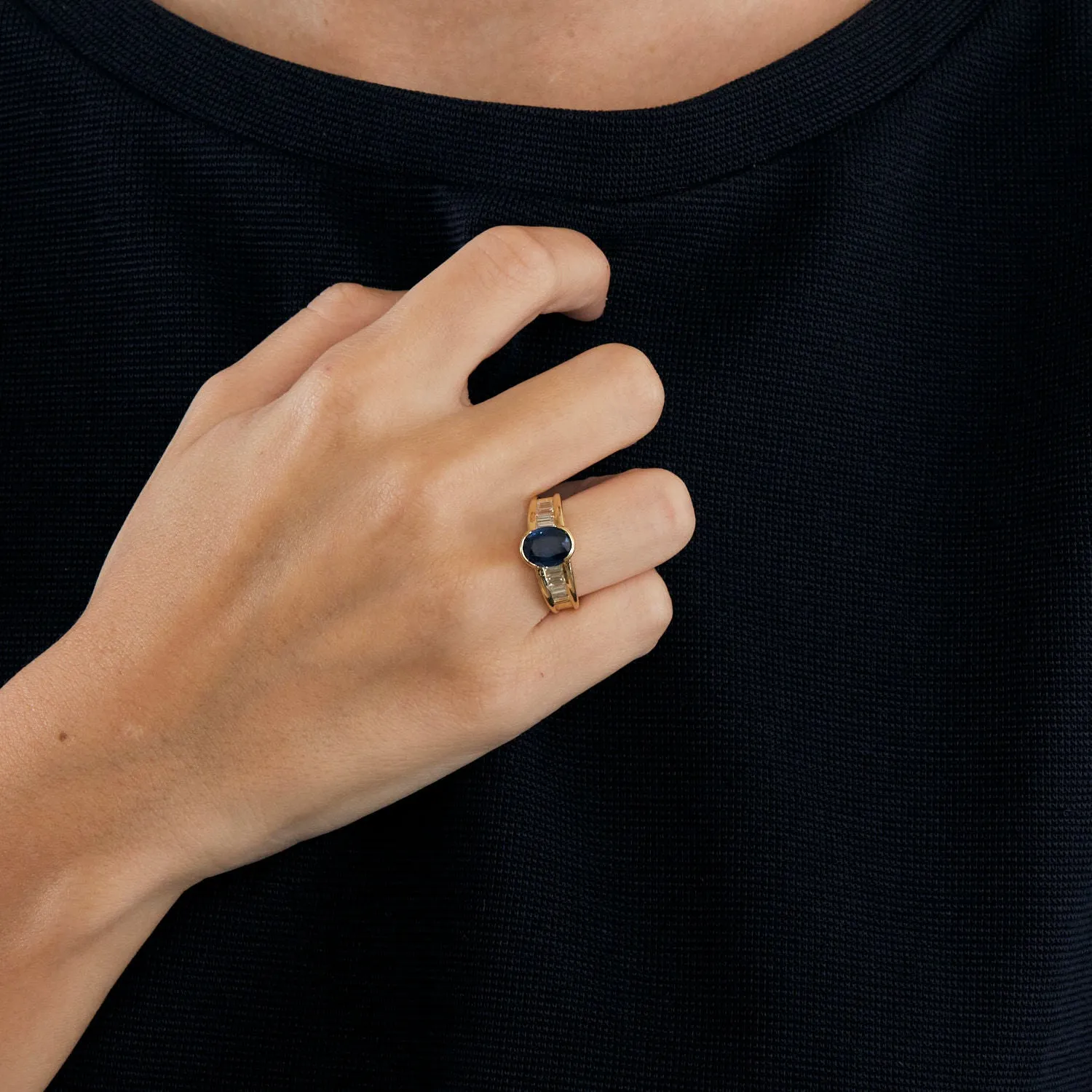 Bague Prestige or jaune, saphir et diamant sold by 58 Facettes product image thumbnail 3