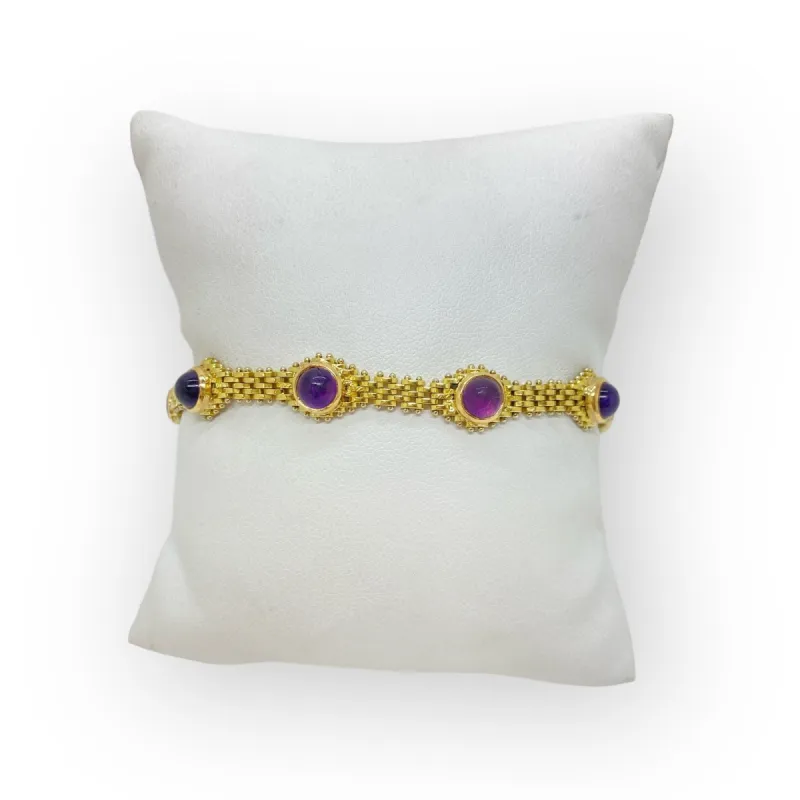 Bracelet or et cabochons d’améthystes made by 58 Facettes