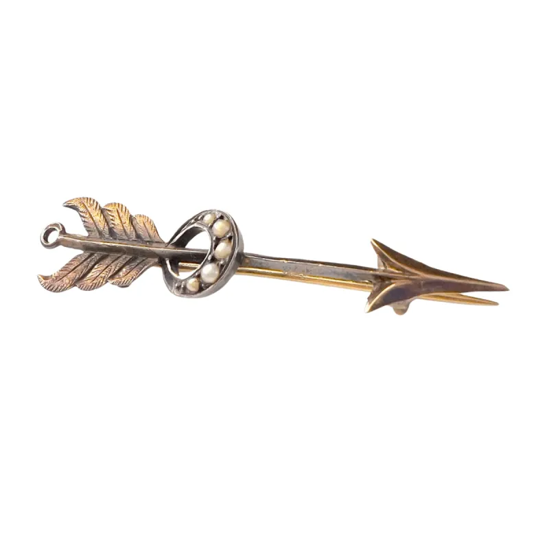 Petite broche début SXX en or 18 carats et perles sold by 58 Facettes