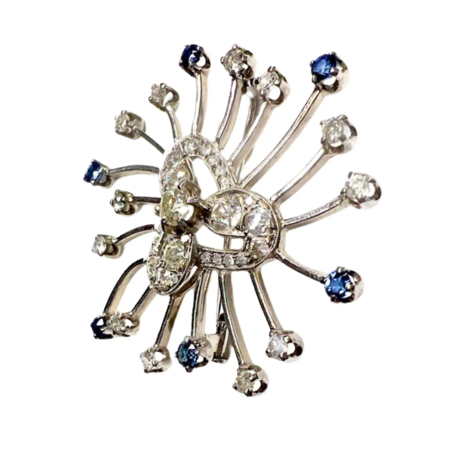 Broche en or avec diamants et saphirs sold by 58 Facettes product image thumbnail 3