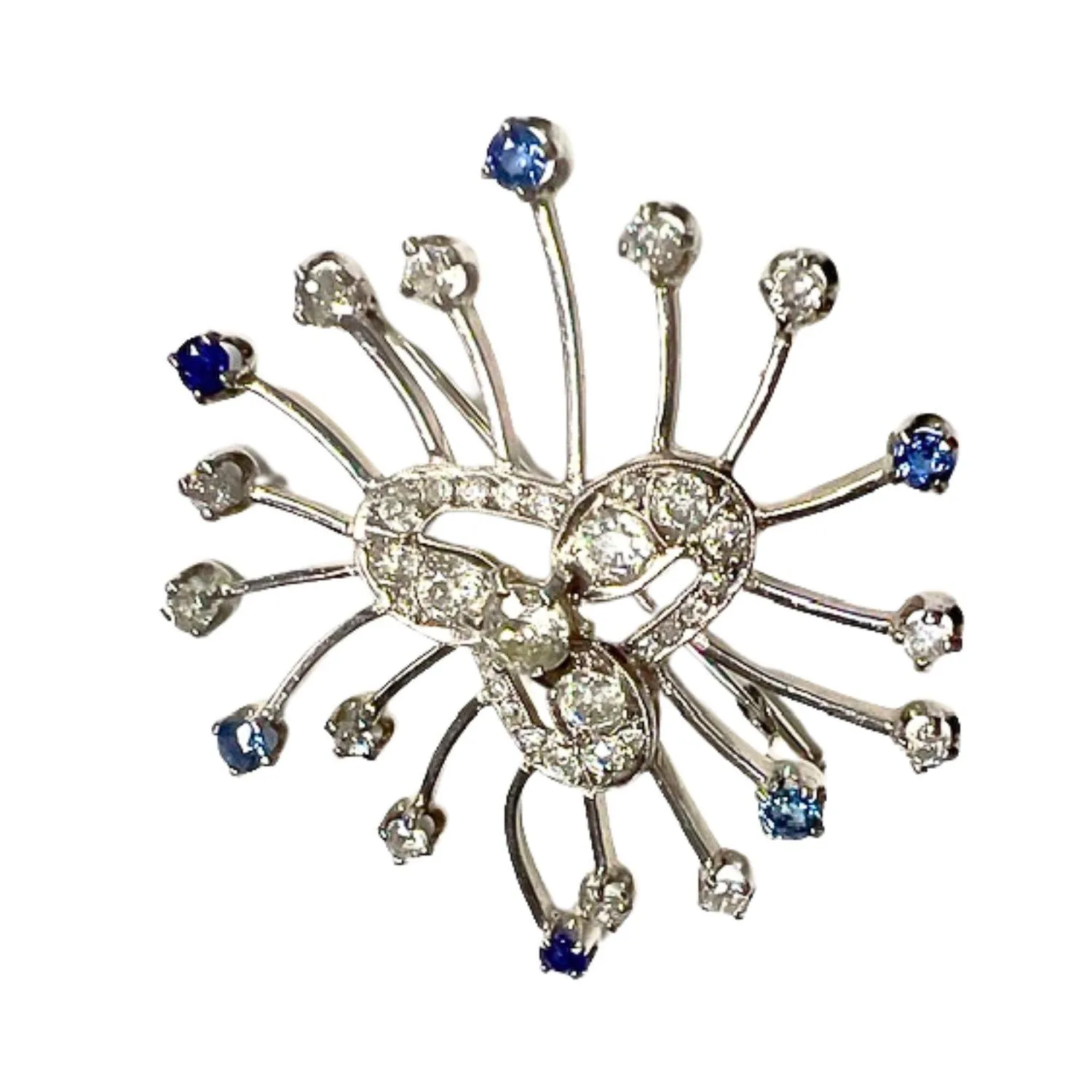 Broche en or avec diamants et saphirs sold by 58 Facettes