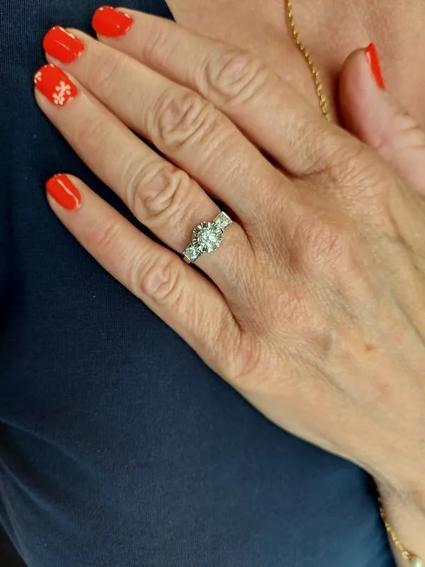 Solitaire art déco diamants sold by 58 Facettes product image thumbnail 2