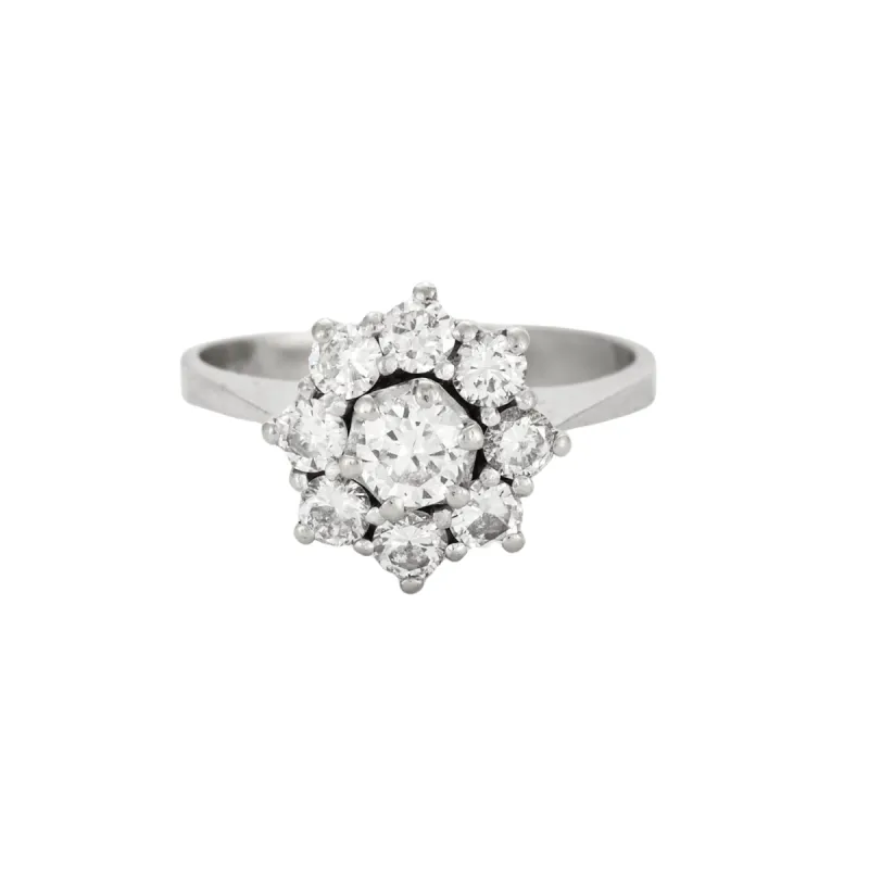 Bague Fleur en or gris et diamants sold by 58 Facettes