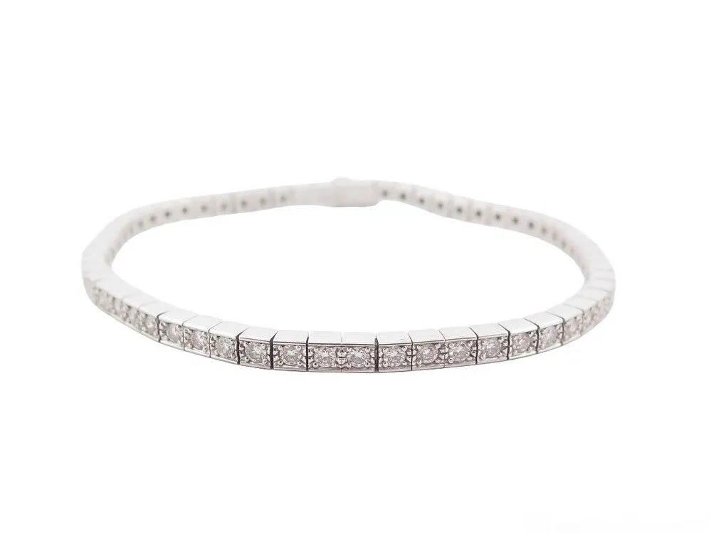 bracelet CARTIER laniere tennis or blanc 62 diamants 16cm sold by 58 Facettes