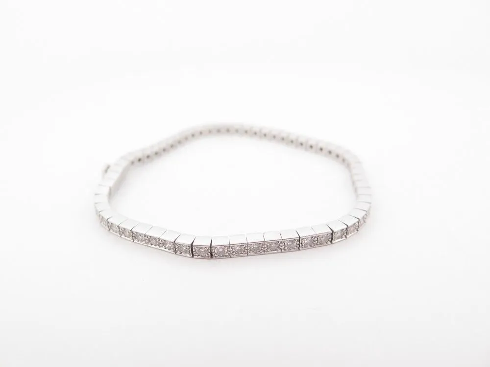 bracelet CARTIER laniere tennis or blanc 62 diamants 16cm sold by 58 Facettes product image thumbnail 4