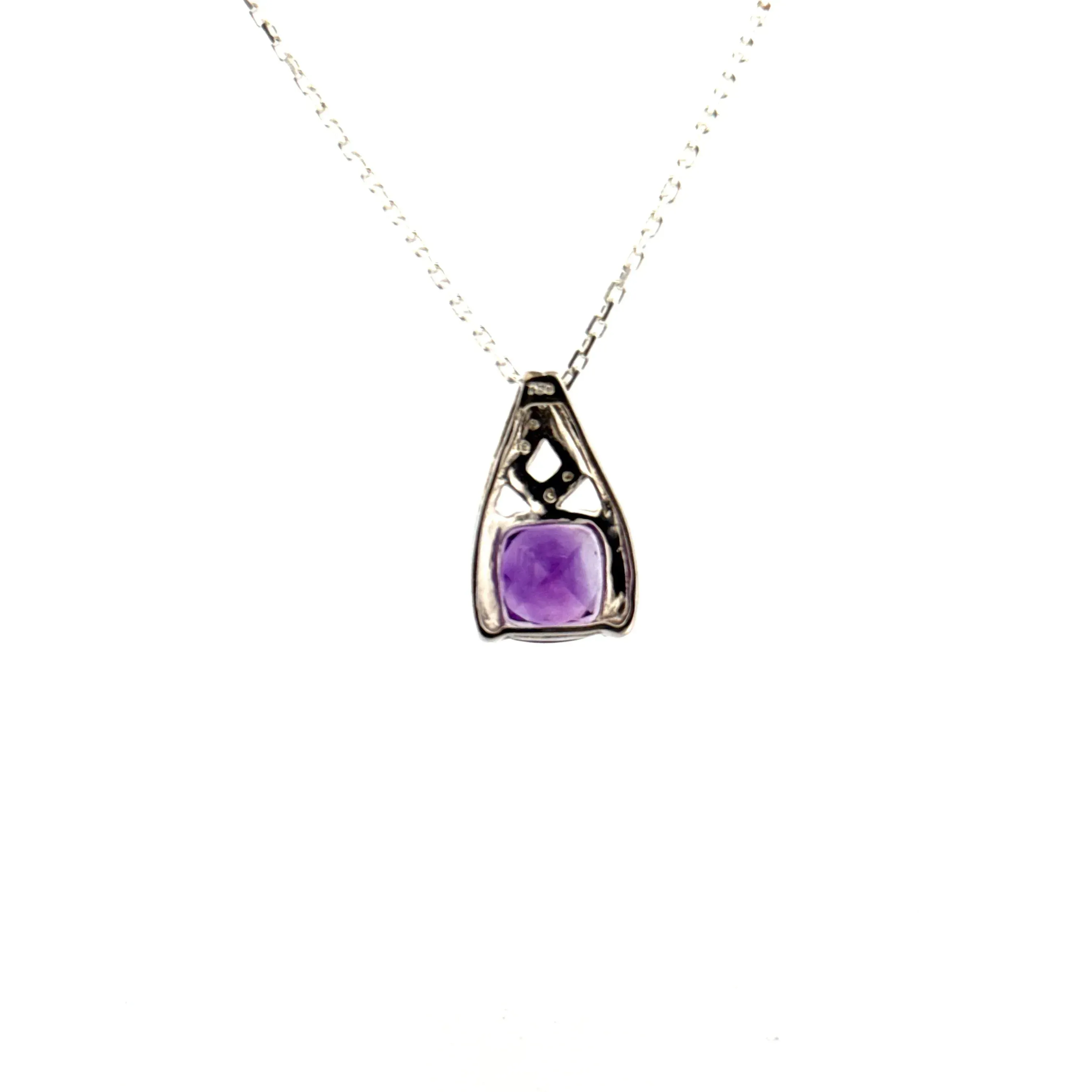 Pendentif Or Blanc Améthyste Diamants sold by 58 Facettes product image thumbnail 4