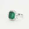 Bague émeraude entourage diamants sold by 58 Facettes