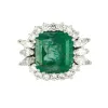 Bague émeraude entourage diamants sold by 58 Facettes