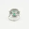Bague émeraude entourage diamants sold by 58 Facettes