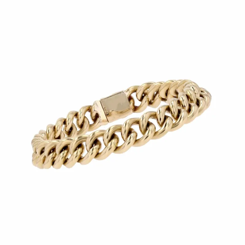 Bracelet ancien or jaune gourmette sold by 58 Facettes