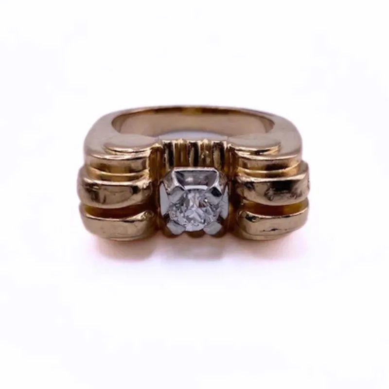 Bague Tank Or Jaune 18K & Diamant sold by 58 Facettes