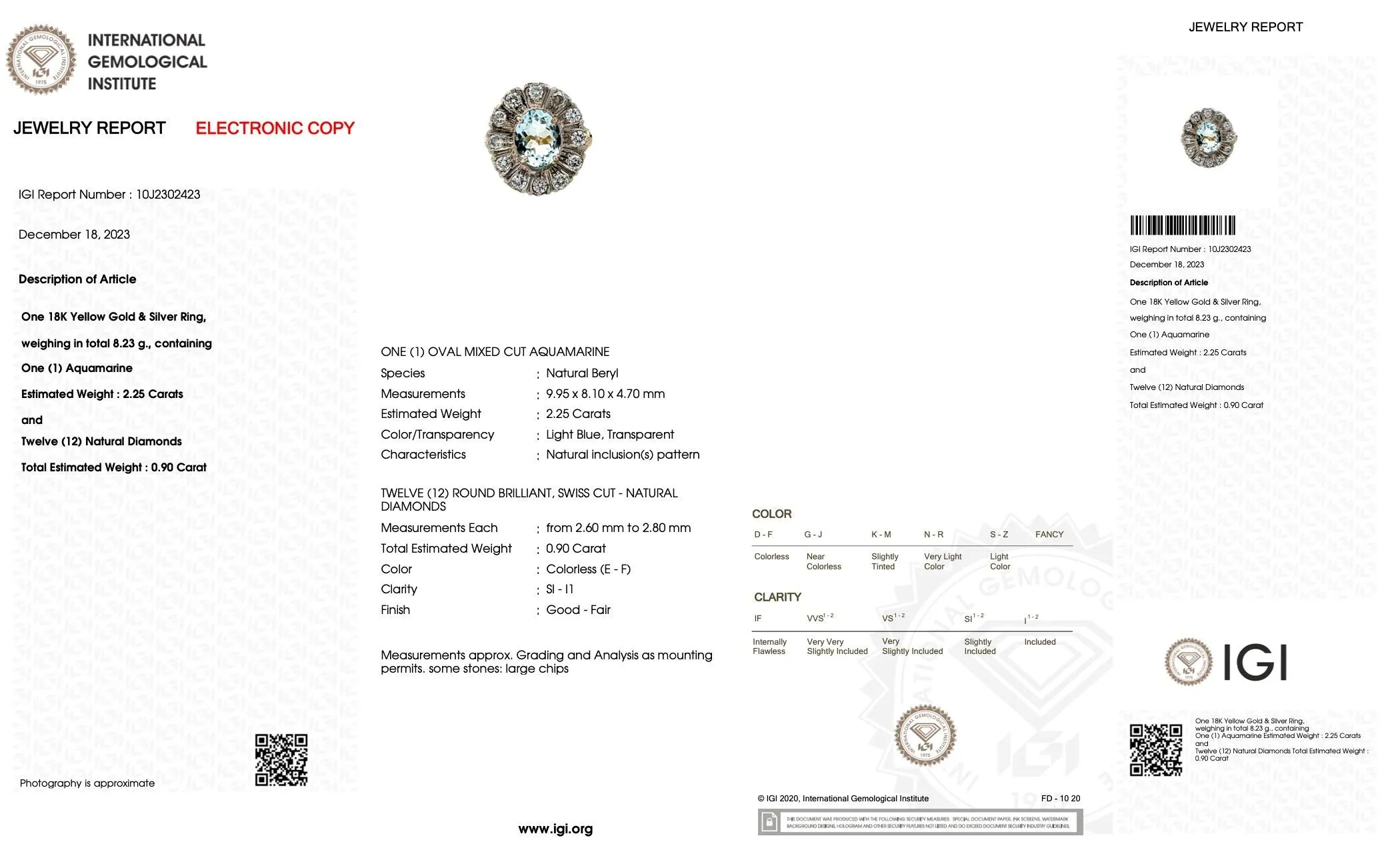 Bague en or jaune et argent , aigue-marine et diamants sold by 58 Facettes product image thumbnail 4